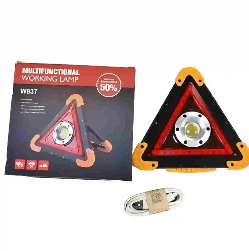 Triangle de signalisation d'urgence multifonctionnel pour voiture, panneau d'arrêt, lumière d'avertissement de panne de voiture, LED rouge, triangle multifonctionnel