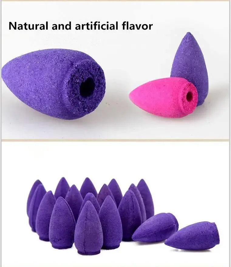 Mixed natural incense Rose jasmine lavender Osmanthus Sakura backflow cone smoke tower backflow incense incense ball