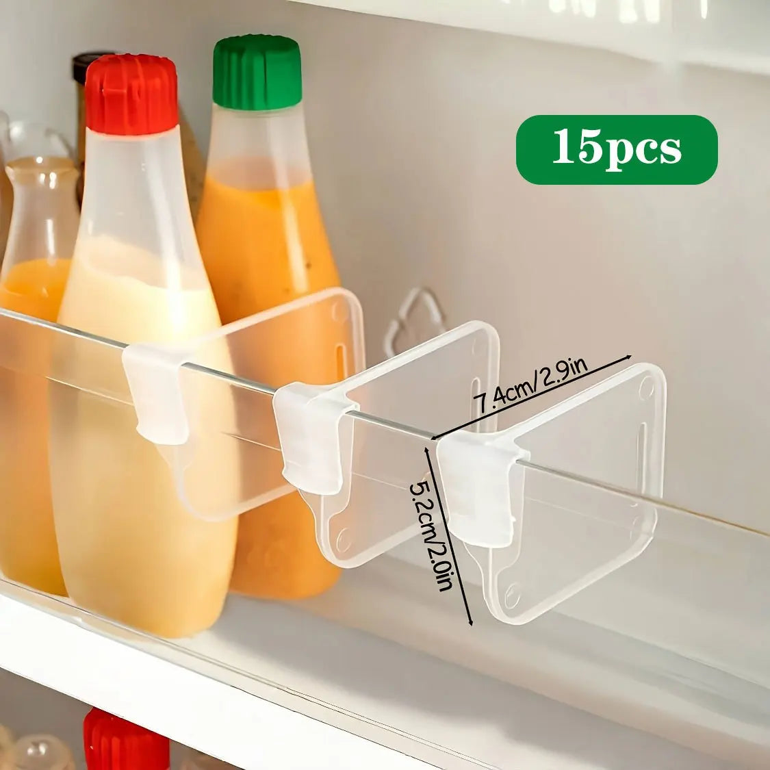 Organizador de frigorífico transparente y robusto, 5 10 15 20 unidades, separadores ajustables, almacenamiento para frigorífico, armarios de cocina, compartimentos que ahorran espacio