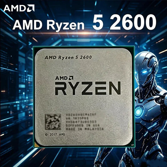 Processeur AMD Ryzen 5 2600 — 6 cœurs 12 threads, 3,4 GHz, Socket AM4