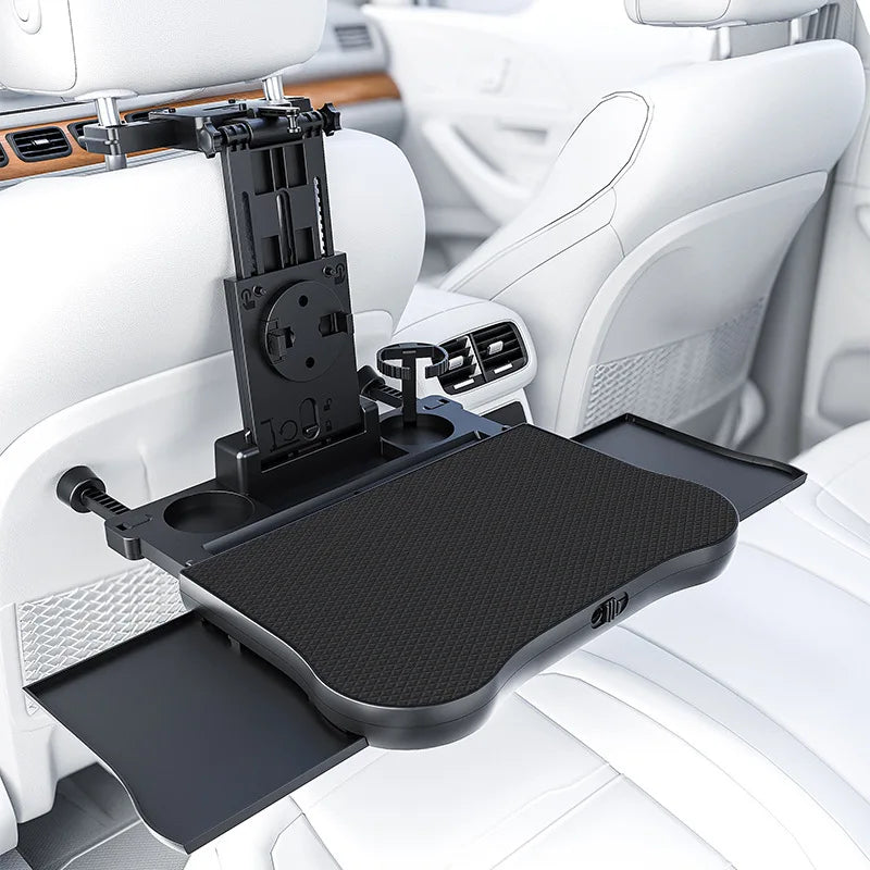 360 °   Table rotative pour plateau de voiture – Support de siège arrière en ABS, porte-ordinateur portable et porte-boissons pour les voyages sur route