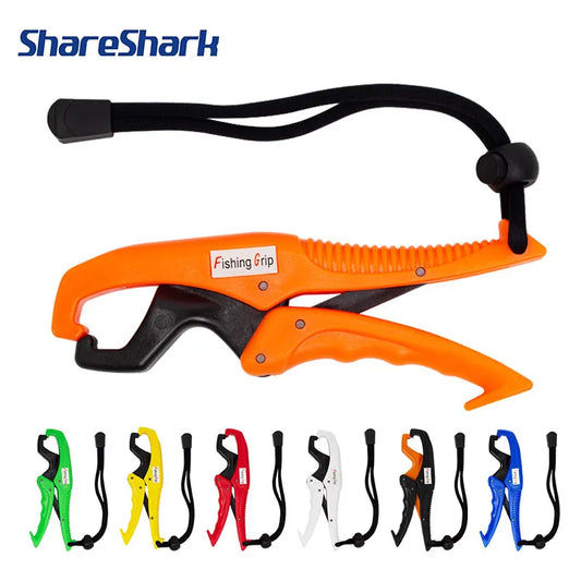 Pince à poisson ShareShark en plastique ABS blanc avec corde réglable, pince à lèvres flottante, outils de pêche