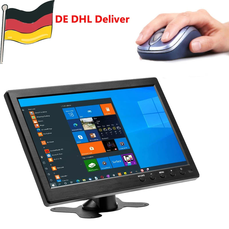 Moniteur de voiture 10,1 pouces LCD HD — HDMI, VGA, AV, USB, SD, TV, lecteur DVD, surveillance