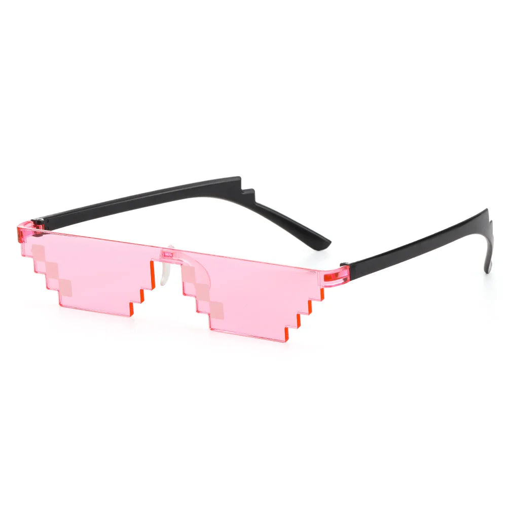 Lunettes de soleil mosaïque pixel rétro — gamer, robot, cosplay, anniversaire, nouveau design