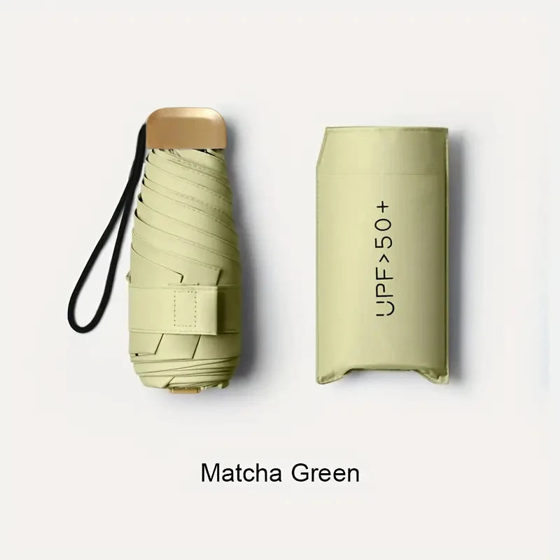 Paraguas de protección UV ultraligero – Diseño compacto y plegable con mango de acero inoxidable para sol y lluvia, toldo duradero de 190T