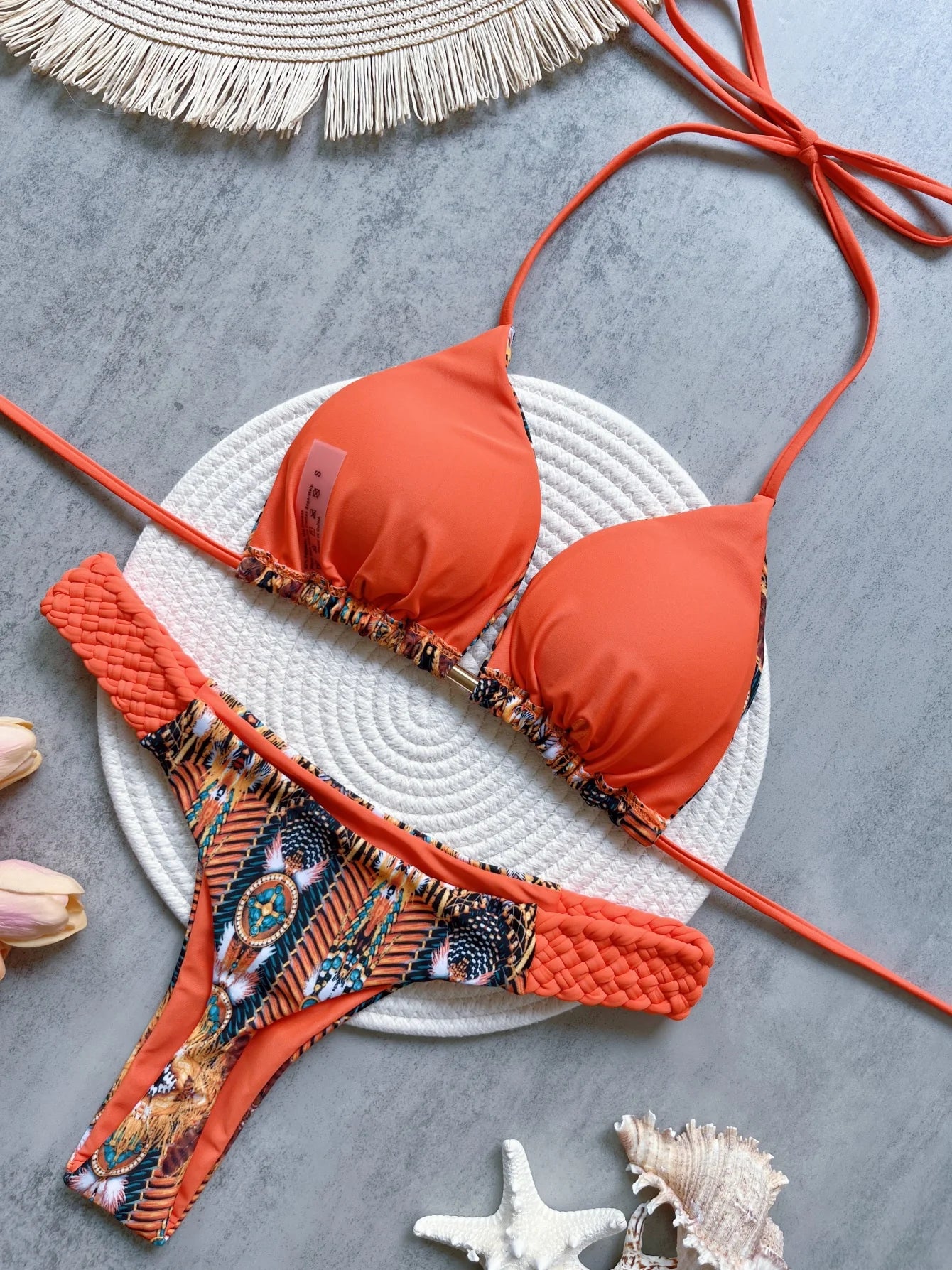 RUOTONSEPT imprimé licou Mini string coupe haute Bikini femme maillot de bain femmes maillots de bain deux pièces Bikini ensemble baigneur maillot de bain bain