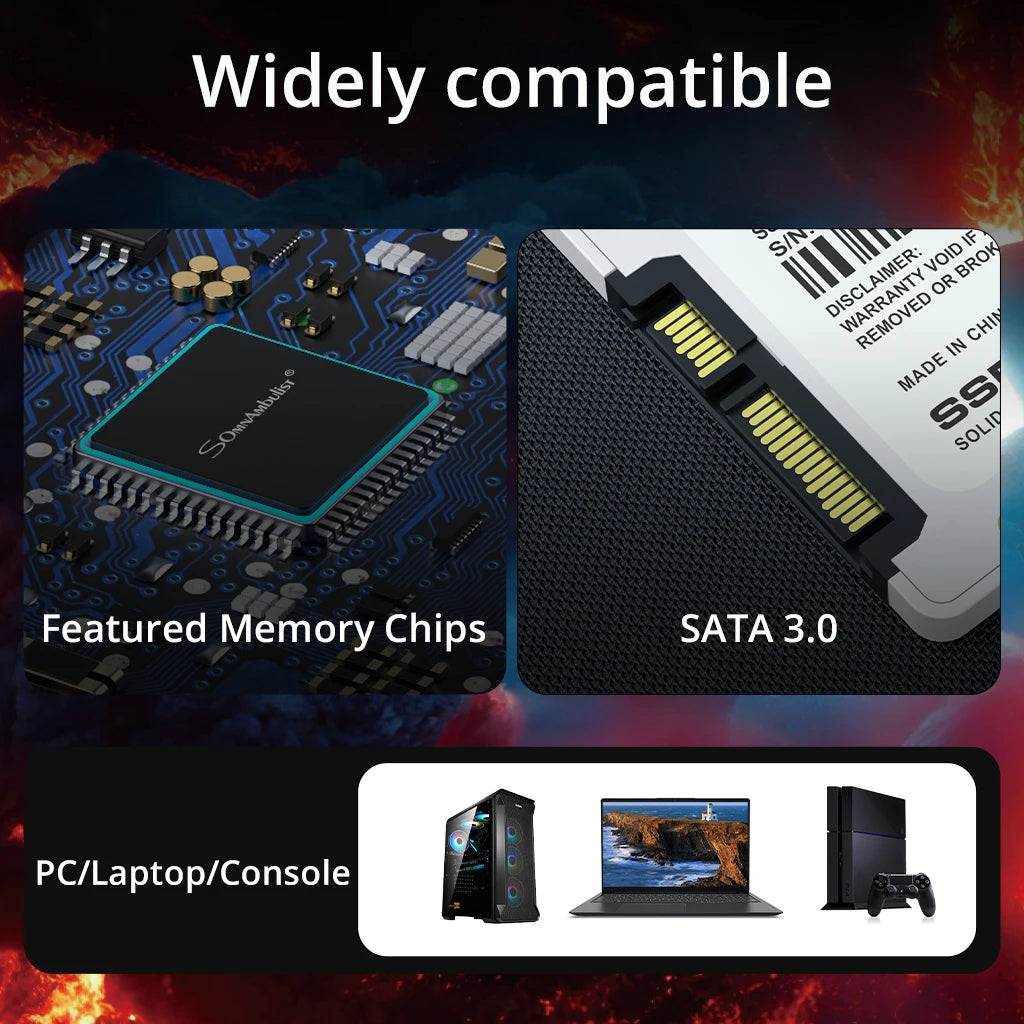 SomnAmbulist SSD 2.5 64GB 128GB 256GB 512GB pour ordinateur portable de bureau disque SSD Sata3 120GB 240GB 480GB