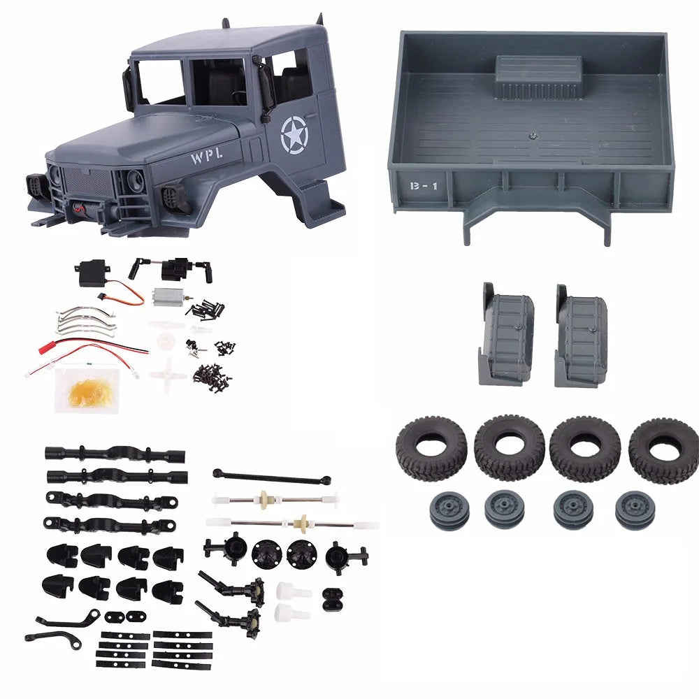 Camion militaire RC télécommande 4 roues — hors route, DIY, escalade, cadeau jouet garçon