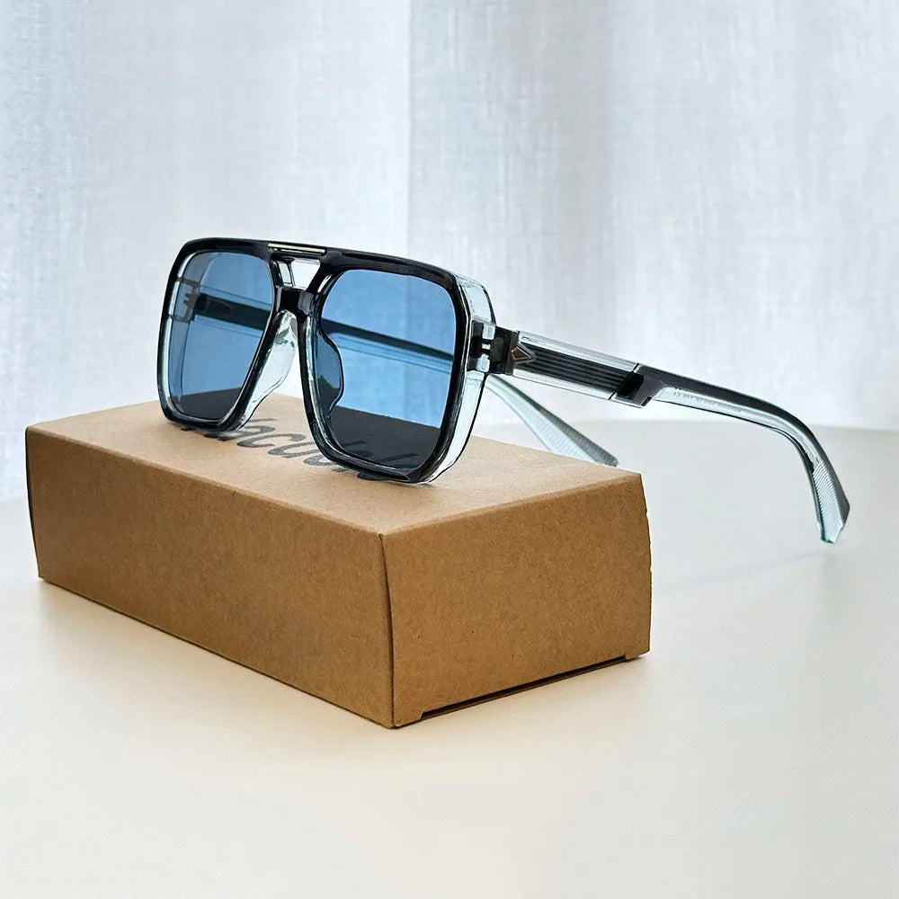 Nuevo en Gafas de sol vintage de lujo para hombre, gafas de sol cuadradas para mujer, moda, envío directo, Gafas de Sol Hombre, Lunette Soleil Femme