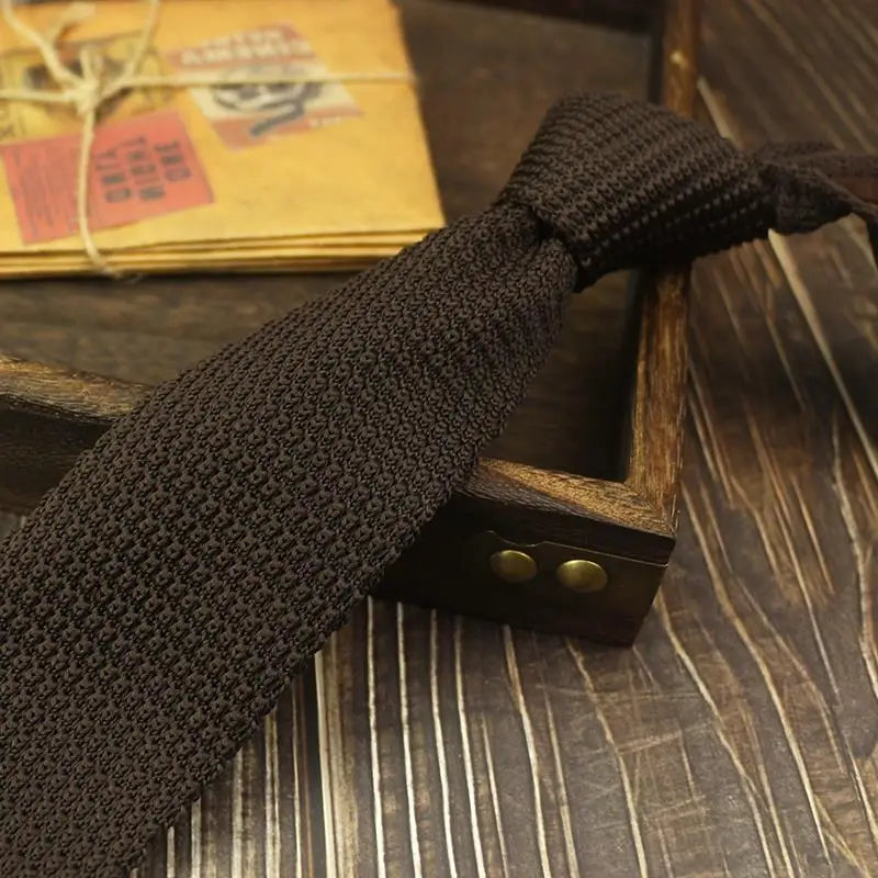 New Style Gradient Fashion Men's Solid Colored Knitted Tie Normal Slim Classic Woven Tie Narrow Ties