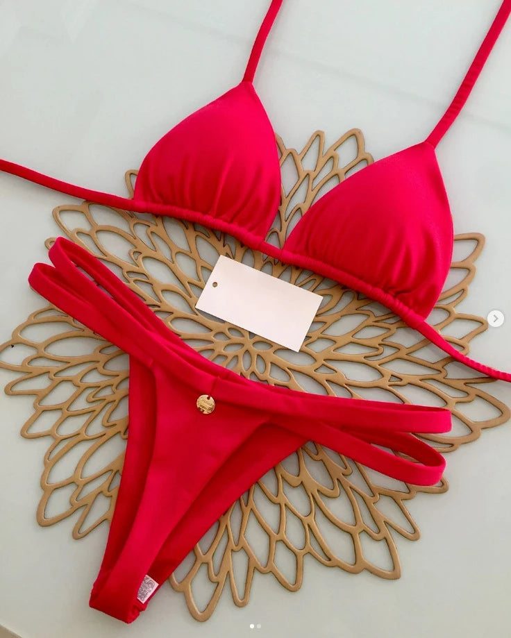 Nouveau Bikini femmes maillot de bain plage vacances maillots de bain imprimé léopard Sexy Bikini ensemble maillots de bain maillot de bain string maillot de bain Biquinis