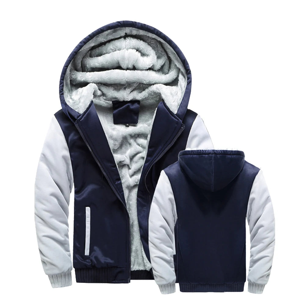 Veste à capuche zippée avec poche pour hommes — pull imprimé, vêtements de sport, automne-hiver 2025