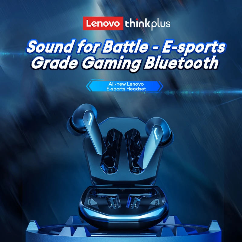 Auriculares inalámbricos Lenovo GM2 Pro Bluetooth 5.3 para juegos, baja latencia, modo dual, música, auriculares deportivos intrauditivos con micrófono