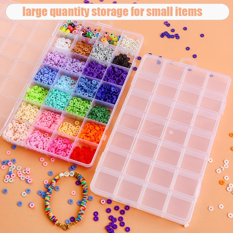 Conteneur de Rangement Transparent — Boite Bijoux, Boucles d’Oreilles & Perles