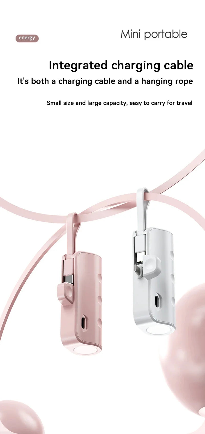 Batterie Externe Capsule 300000mAh — Charge Super Rapide, Portable, Tous Téléphones 2026