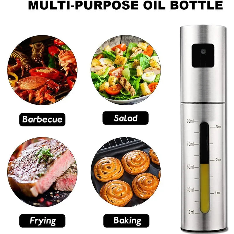 BBQ cuisson bouteille de pulvérisation d'huile d'olive 304 bouteille de pulvérisation d'huile en acier inoxydable bouteilles de pulvérisation de vinaigre pulvérisateur BQ bouteille d'assaisonnement Kitche