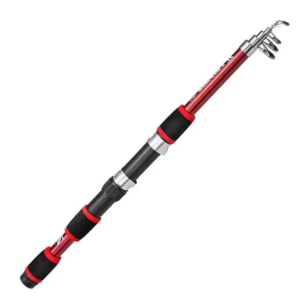 1.8m Portable cannes à pêche ensemble canne à pêche télescopique poche filature moulinet appâts fibre de verre mer pôle canne à pêche ensemble