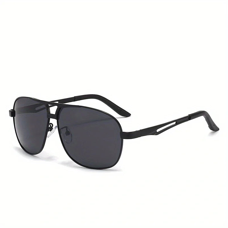 Gafas de sol degradadas de moda para hombre, montura grande, piloto, diseño antideslumbrante, gafas de sol para hombre UV400
