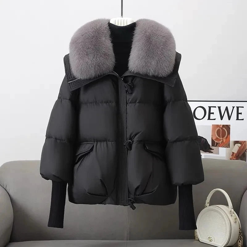 Women's Winter Down Cotton Jacket 2025 New Women's Warm Thick Cotton Coat Plus Size Fur Collar Cotton Padded Jacket Women's Parka Coat