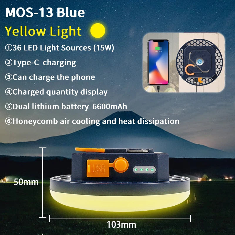 MOSLIGHTING 9900mAh Rechargeable lumière puissante lanterne de Camping avec aimant lumière forte lampe de poche Portable lampe de tente LED de travail