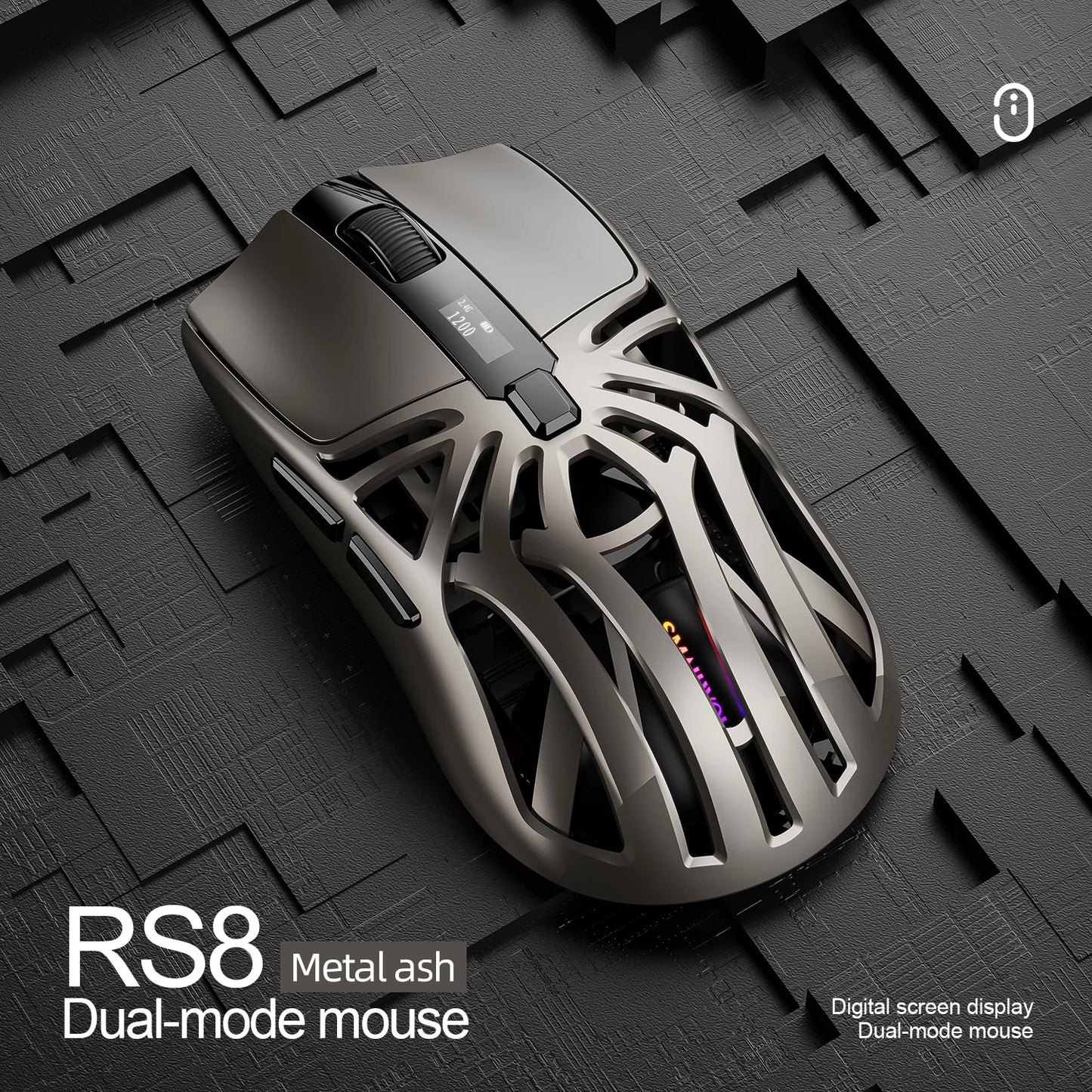 SmailWolf RS8 Bluetooth sans fil 2.4g souris de jeu triple mode léger e-sports jeu 1K taux de retour 10000DPI ordinateur