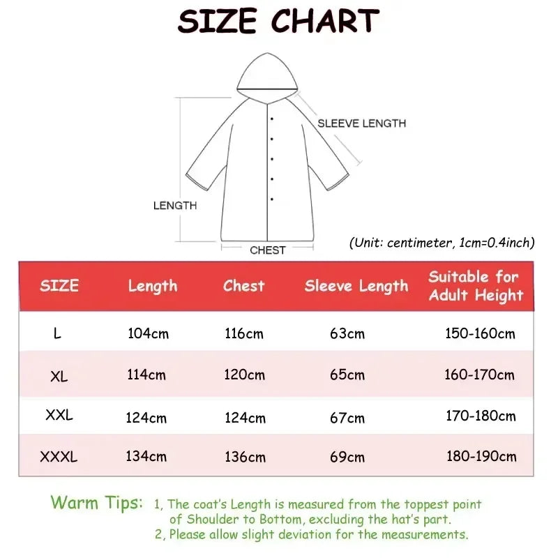Imperméable long noir de mode pour adultes, imperméable pour femmes et hommes, avec capuche, pour la randonnée en plein air, les voyages, la pêche, l'escalade, épaissi