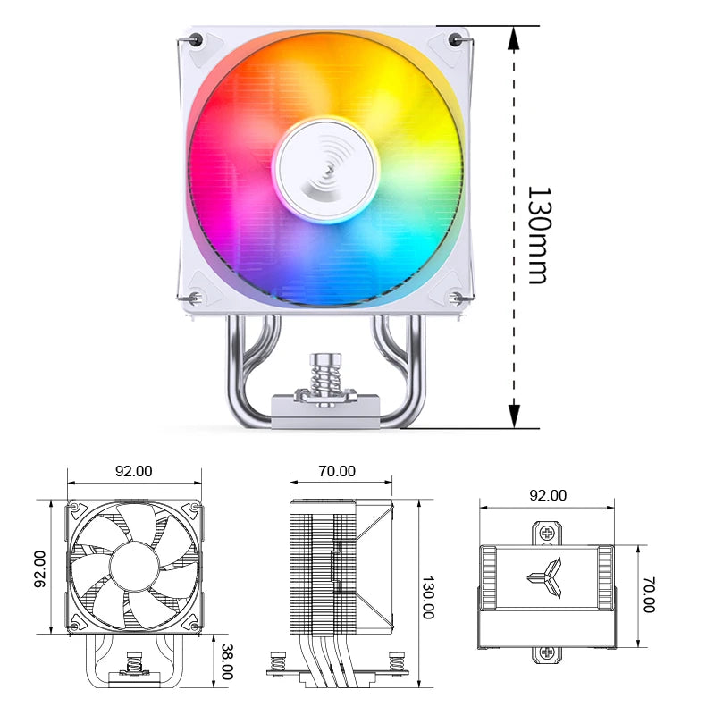 JONSBO CR1400 EVO refroidisseur de processeur 4 HeatPipes ARGB PWM processeur radiateur d'air ventilateur silencieux pour LGA1700 1200 1151 1150 AM4 AM5