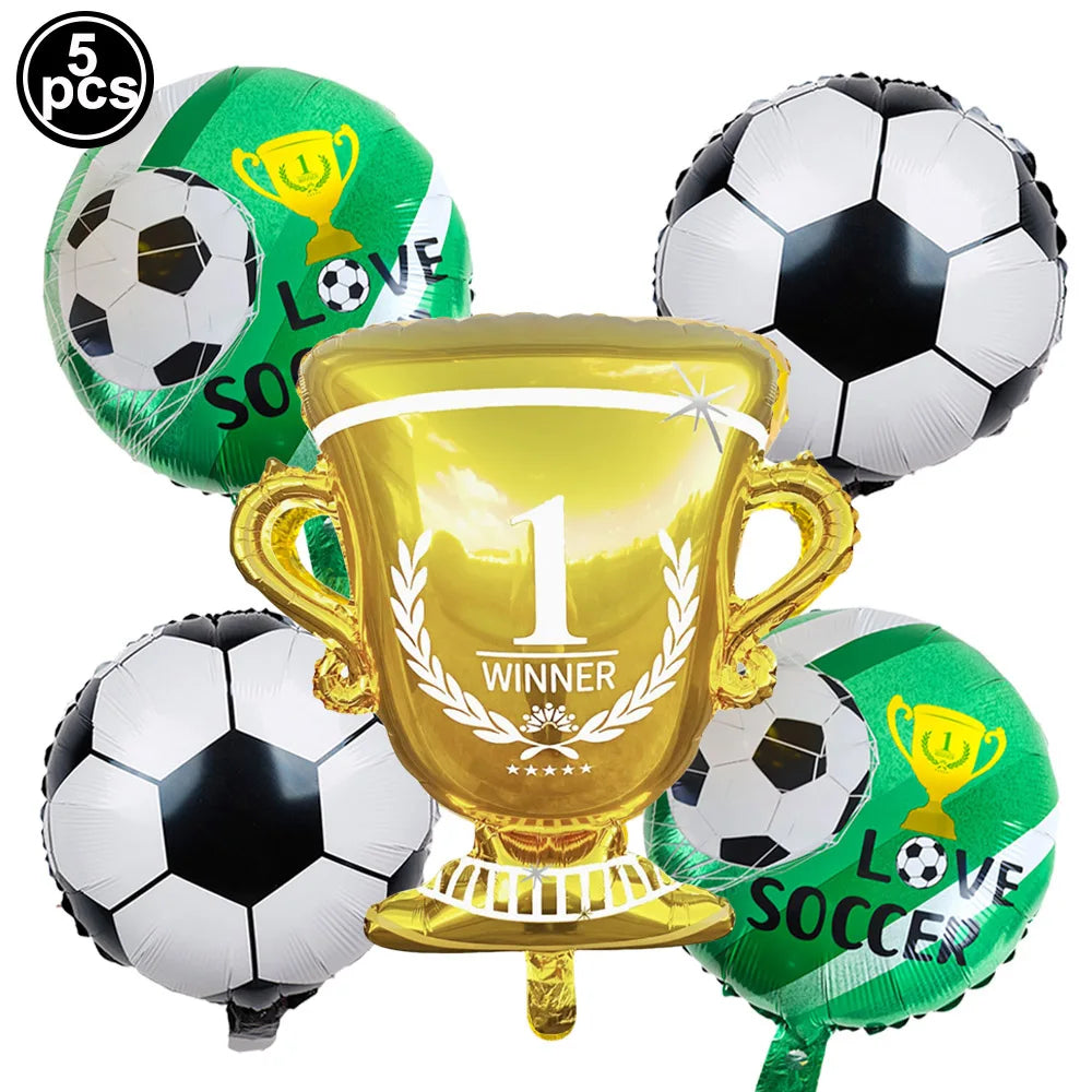 Ballons Aluminium Thème Football — Décoration Fête Anniversaire & Baby Shower Enfant