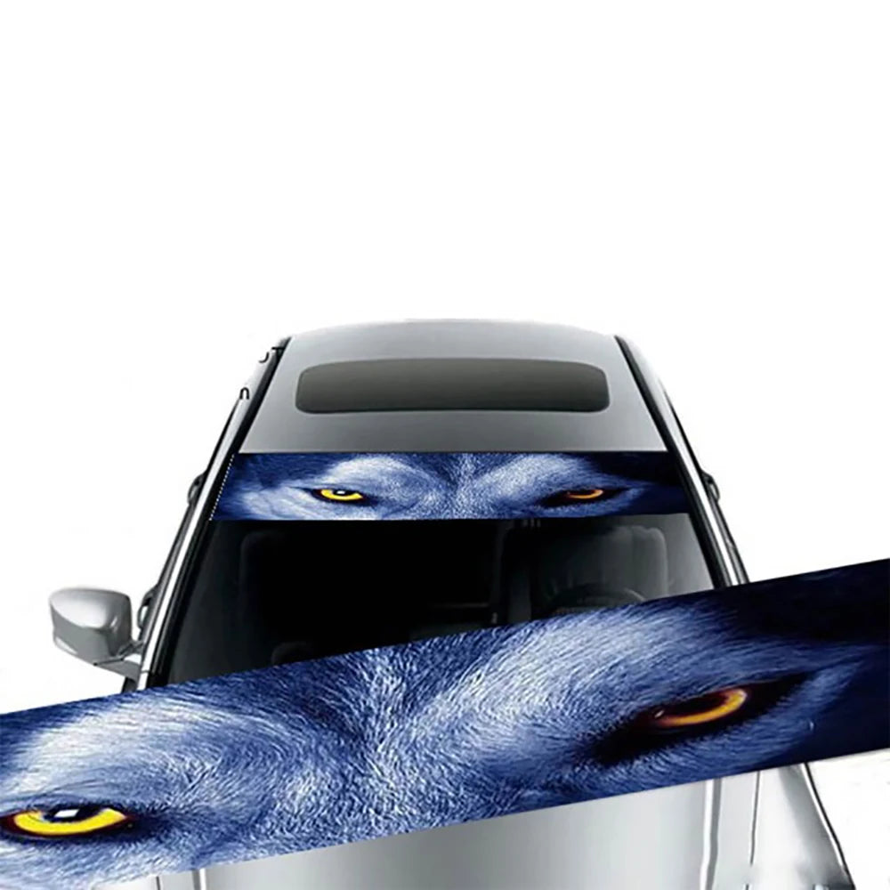 Car Windshield Sun Shade Stickers, 3D Vinyl Film for Car Front Windshield, Decorative Rear Sun Visor Stickers