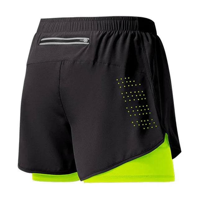 Short de course pour hommes, séchage rapide, Fitness, noir, Double couche, nouveau Sport, entraînement, musculation, pantalon court