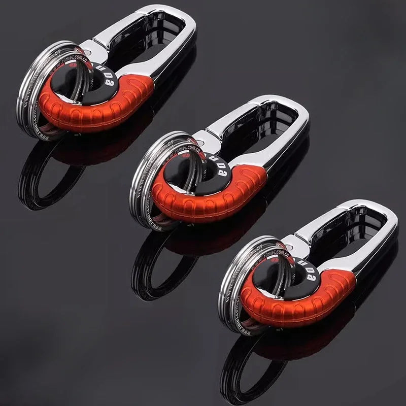 Crochet porte-clés pour hommes, boucle en acier inoxydable, mousqueton d'extérieur, outil d'escalade, Double anneau, porte-clés de pêche, accessoires de voiture, 1/5 pièces