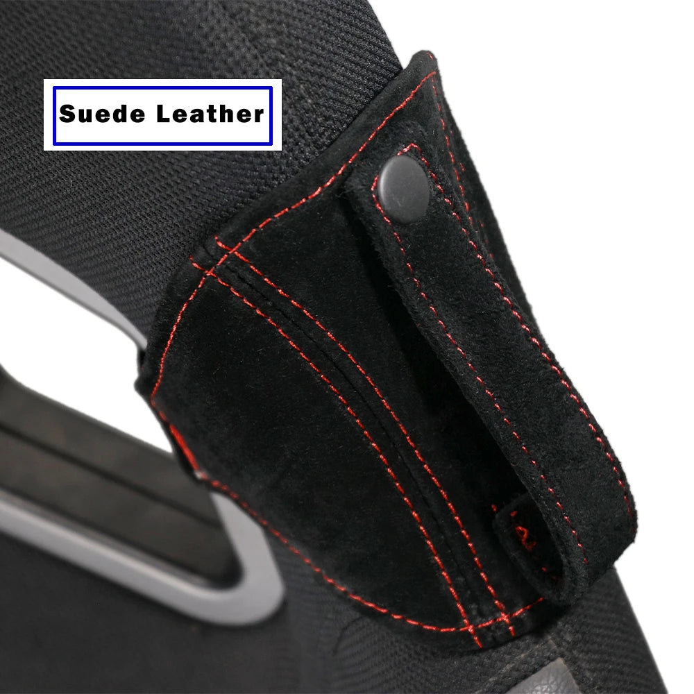 Soporte de cinturón de seguridad de cuero para asiento de cubo de coche de carreras JDM, guía y protector de cinturón