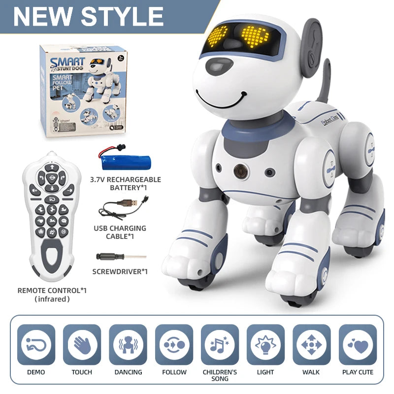 Intelligent Robot Funny Dog Electronic Robotic Remote Control Stunt Smart Robots for Kids Boys Children Creative Birthday Gift