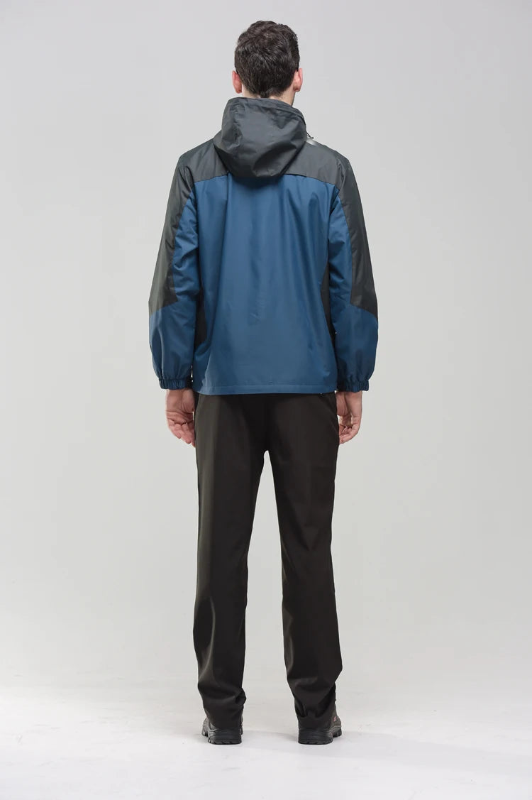 TRVLWEGO Camping randonnée veste hommes automne Sports de plein air manteaux escalade Trekking coupe-vent voyage imperméable vestes noir