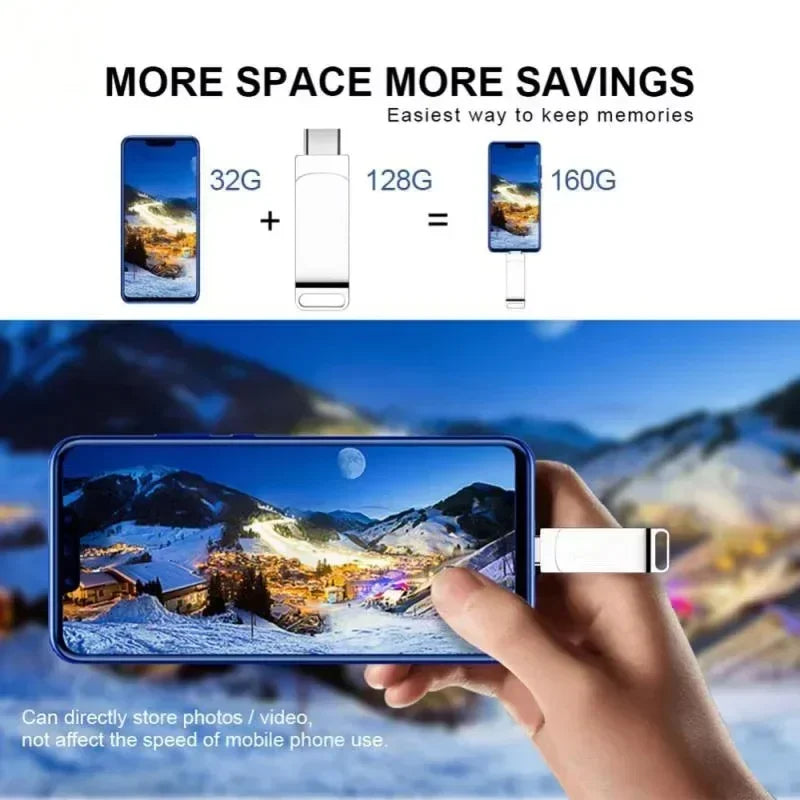 DIXSG pour Xiaomi, clés USB 3.2 de 16 To, disque U de 2 To, clé USB métallique haute vitesse, étanche, type C, mémoire USB, clés USB