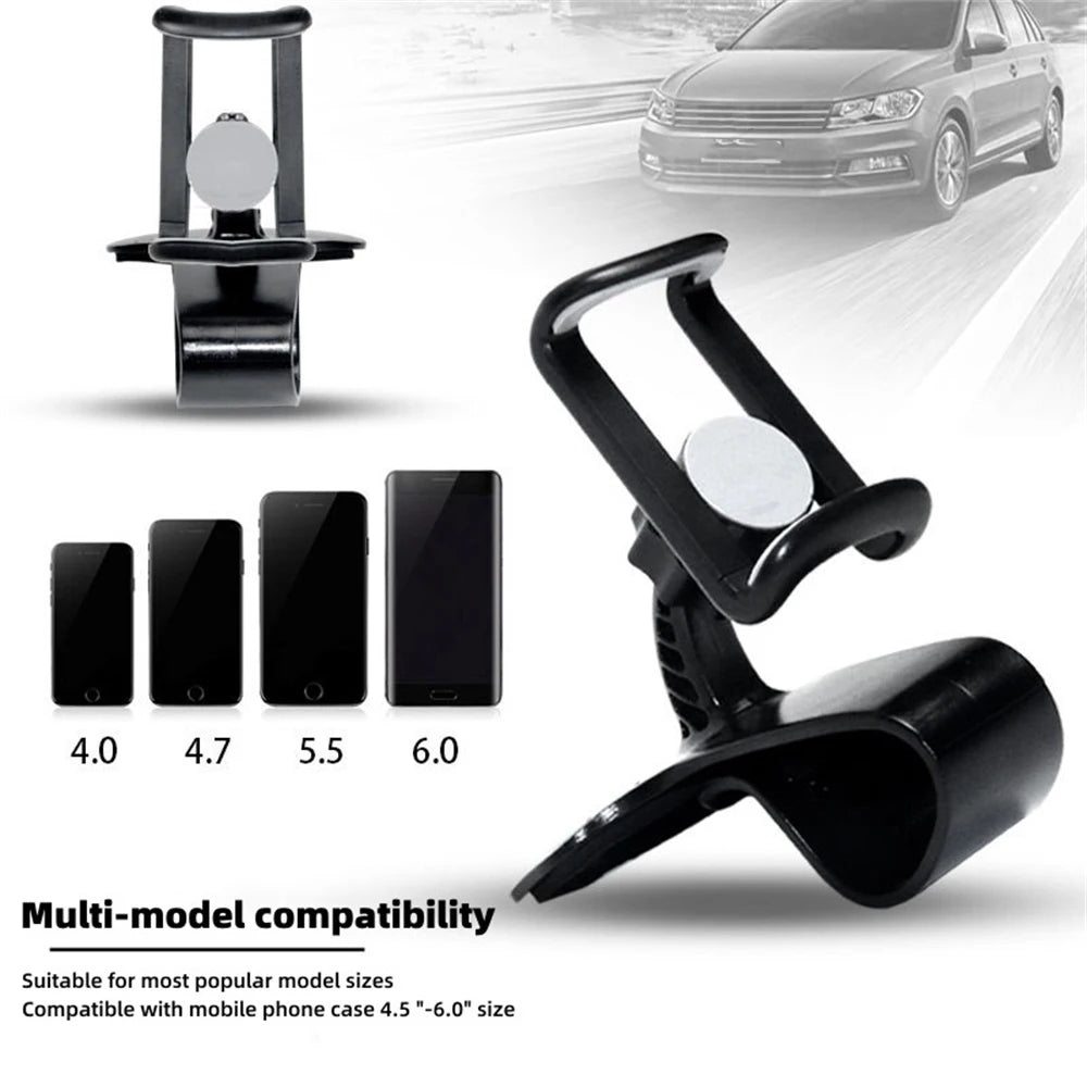 Universal Car Phone Holder, Clip Car Dashboard GPS Mount 360° Rotating In-Car Phone GPS Holder for iPhone Xiaomi