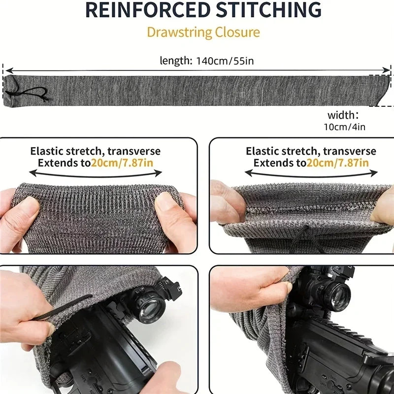 Chaussette en polyester traitée au silicone pour fusil de chasse, housse de protection, sac de pêche, étui, manchon de tir, le plus récent
