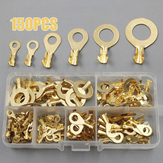 Cosses de type O — connecteur, câblage à languette en cuivre, ensemble de 150 pièces