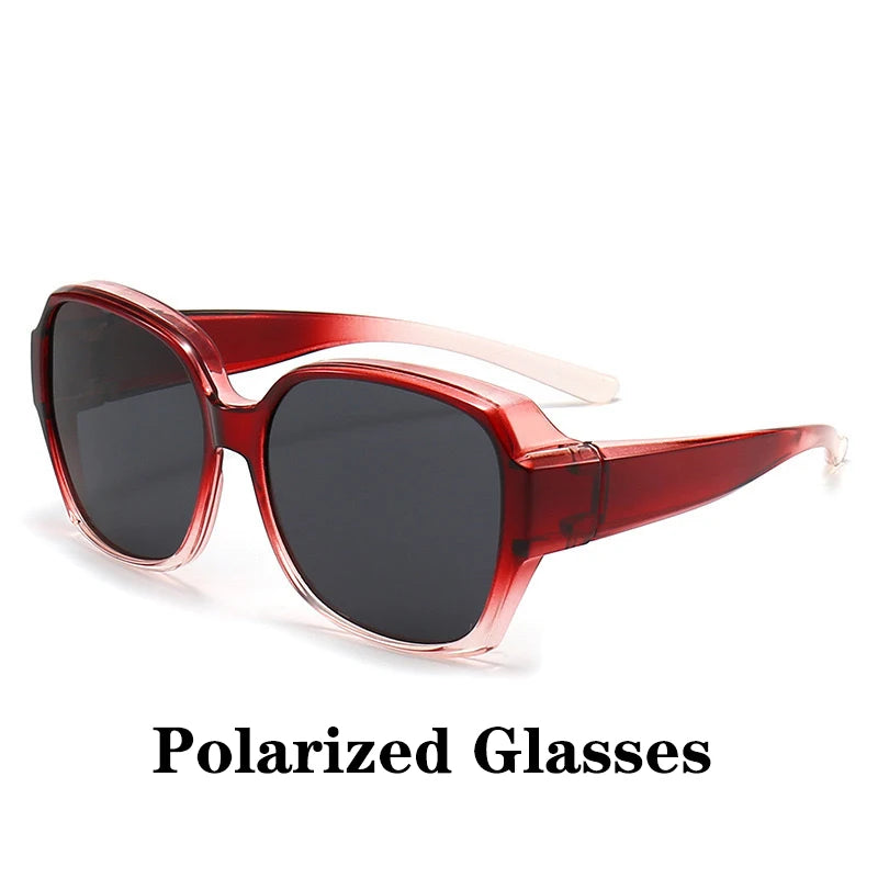 Lunettes de soleil polarisées rondes à la mode, couverture sur myopie, lunettes de Prescription portables pour hommes et femmes, Vintage, pour la pêche et la conduite