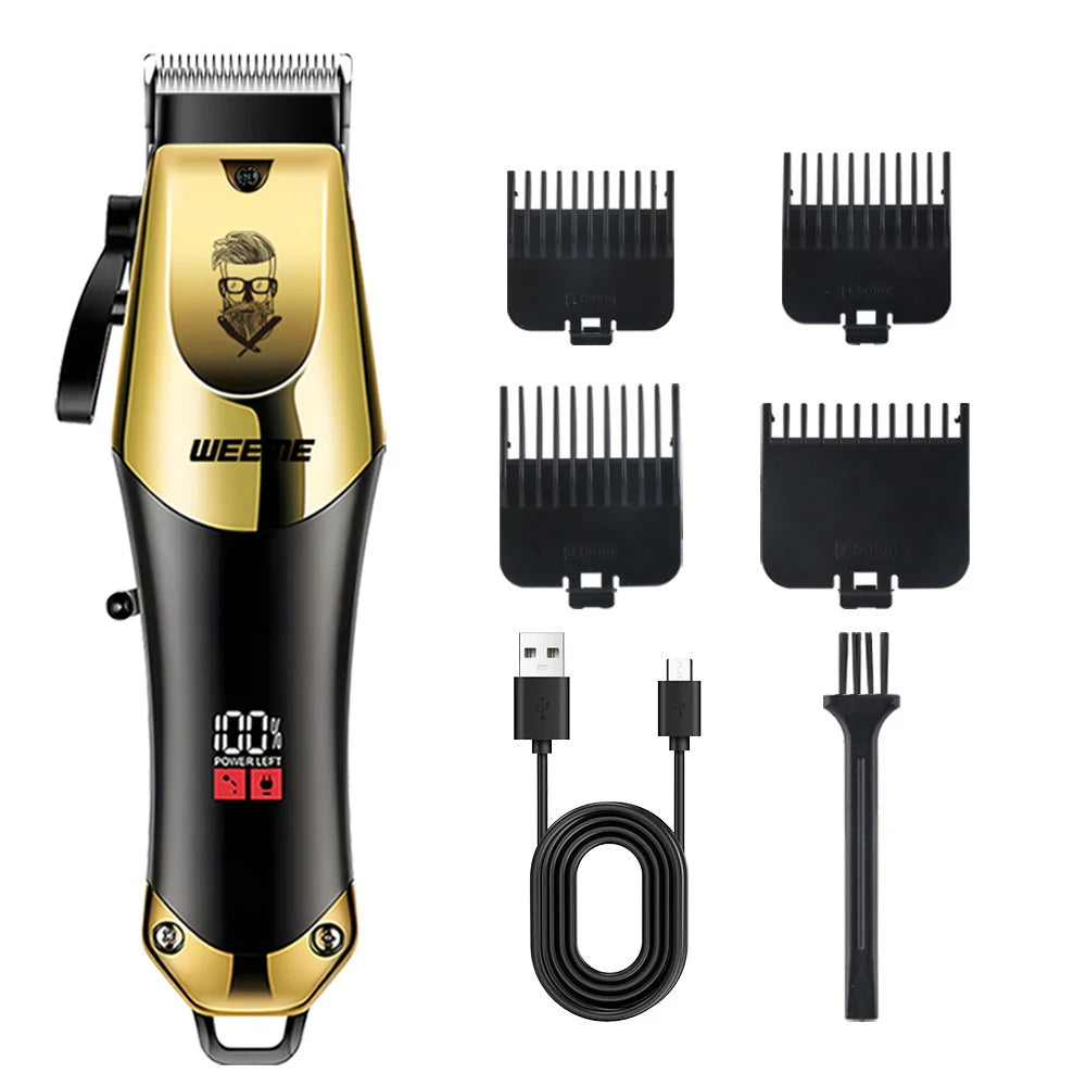 Tondeuse à cheveux électrique vintage pour homme — tondeuse barbe rechargeable, kit nez, cadeau