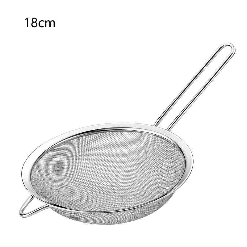 Juego de coladores de aceite de alambre de acero inoxidable, tamices de malla fina, colador de harina, espectaculares herramientas para hornear, accesorios de cocina, 1 pieza, 3 piezas, 4 piezas