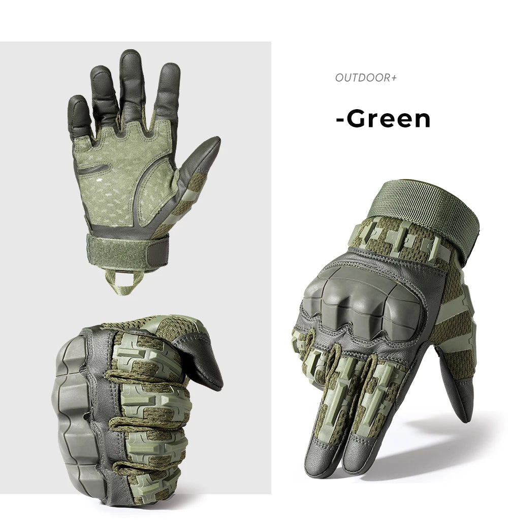 Gants de cyclisme en cuir PU pour écran tactile, tactique Airsoft, chasse, tir, randonnée, vélo, Sport de plein air, équitation, protection pour hommes