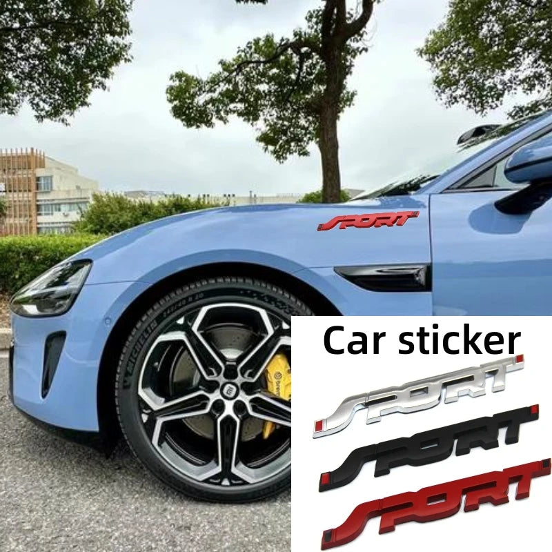 1 pièces accessoires de voiture autocollant style métal 3D Chrome noir coffre de voiture course Sport mot lettre Logo emblème Badge autocollant