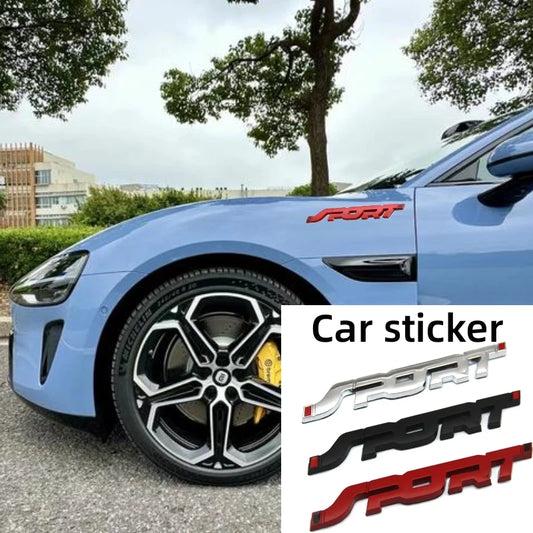 1 pièces accessoires de voiture autocollant style métal 3D Chrome noir coffre de voiture course Sport mot lettre Logo emblème Badge autocollant