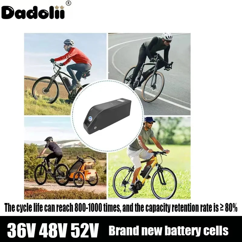 Batería Hailong BatBR para Bicicleta Eléctrica, 36V, 48V, 52V, 20Ah, 24Ah, Bicicleta de montaña, 18650, 21700, 1000, 750W, Bafang 500W,