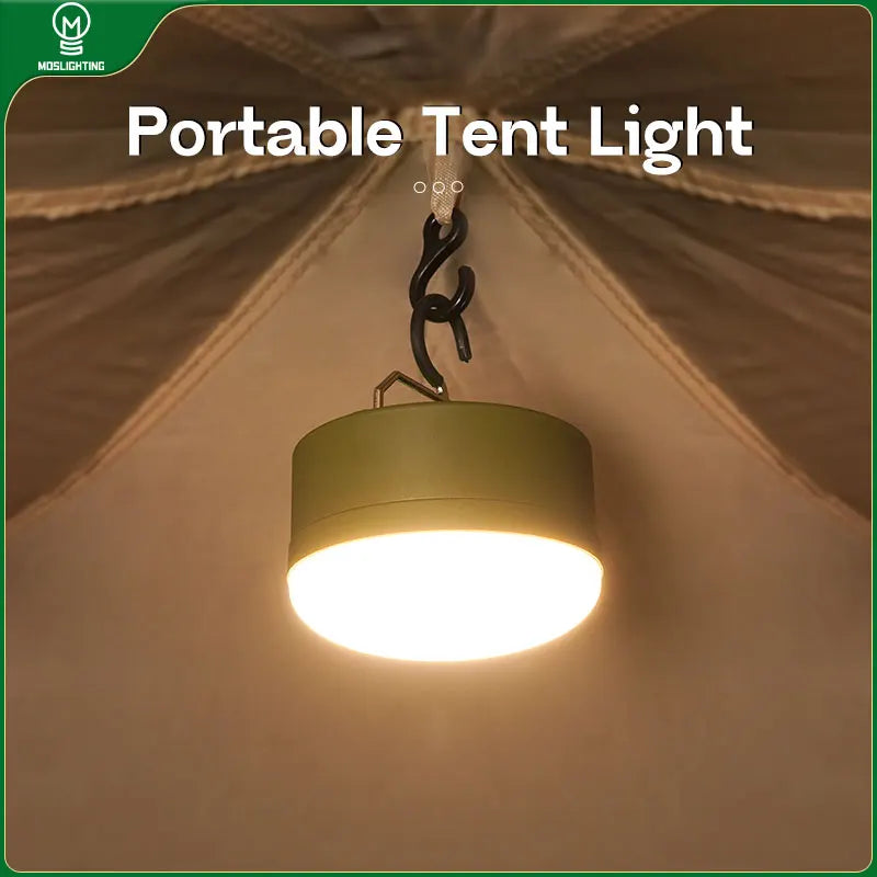MOSLIGHTING extérieur LED Camping lumière 4 Modes MiNi Portable accrocher tente lampe USB Rechargeable Portable étanche lumière de secours