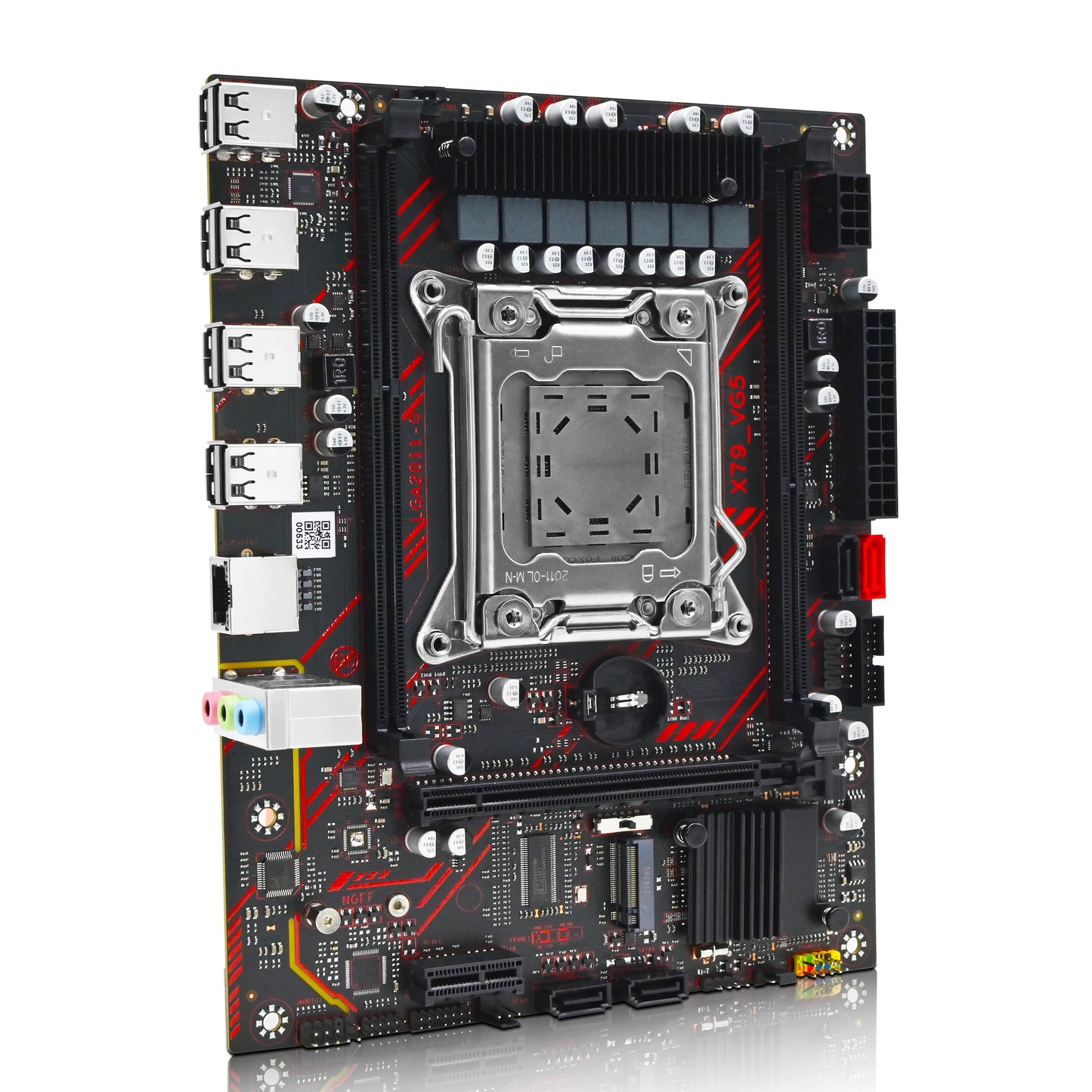ZSUS X79 Kit de carte mère avec processeur Intel LGA2011 Xeon E5 2630 V2 DDR3 1*16GB ECC RAM mémoire prise en charge M.2 NVME Slot