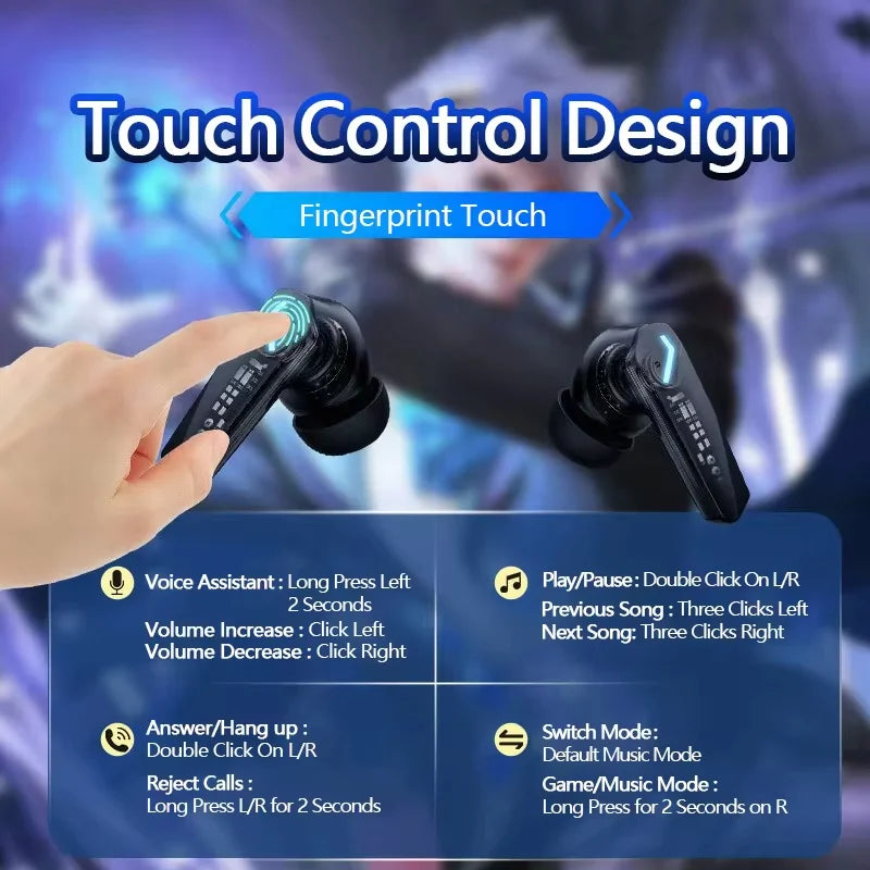 Auriculares inalámbricos Lenovo GM2 Pro Bluetooth 5.3 para juegos, baja latencia, modo dual, música, auriculares deportivos intrauditivos con micrófono