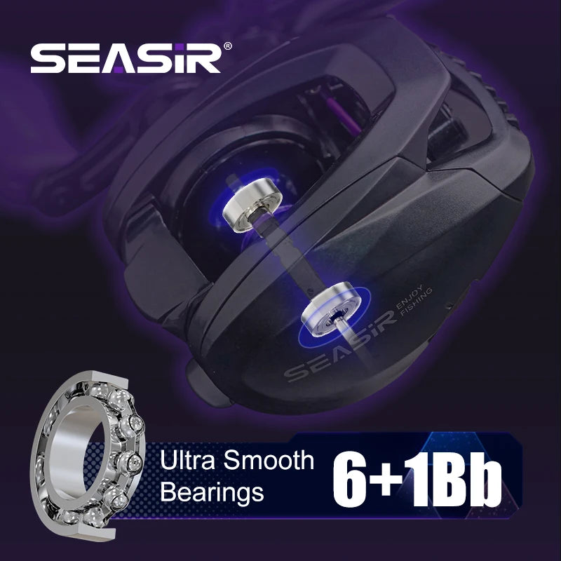 Seasir ZERO-VX 133g BFS Baitcasting moulinet de pêche ultraléger 7.6:1 rapport de vitesse 6 + 1BB traînée maximale 4kg bobine de pêche en eau salée douce