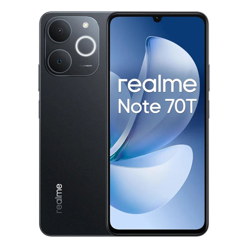 Realme Note 70T AI Smartphone Version mondiale 6.75 pouces 90Hz écran 6000mAh batterie 13MP Al caméra octa-core Chipset IP54